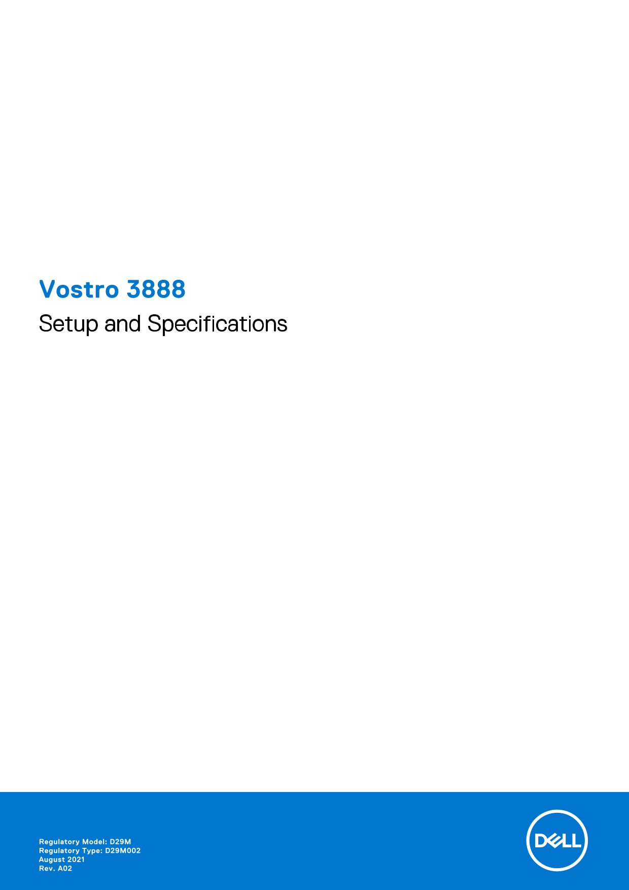 Dell Vostro 3888 Setup Guide and Specifications - Page 1