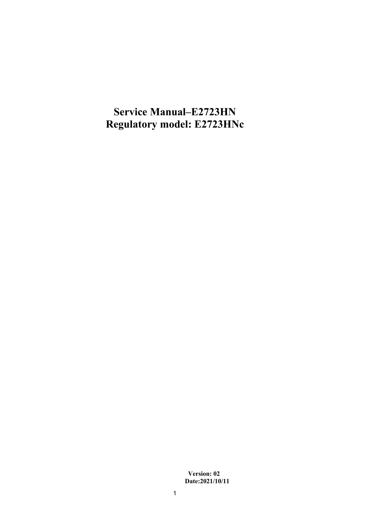 Dell E2723HN Monitor Simplified Service Manual - Page 1