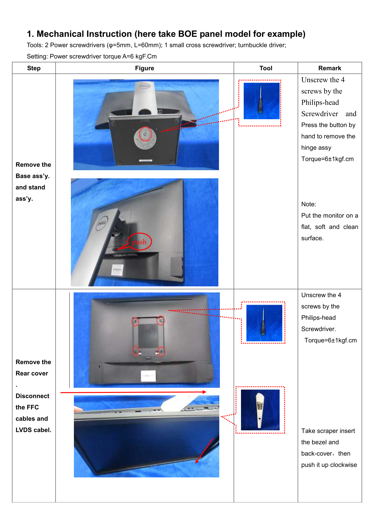 Dell P2217H Monitor Teardown Instructions - Page 1