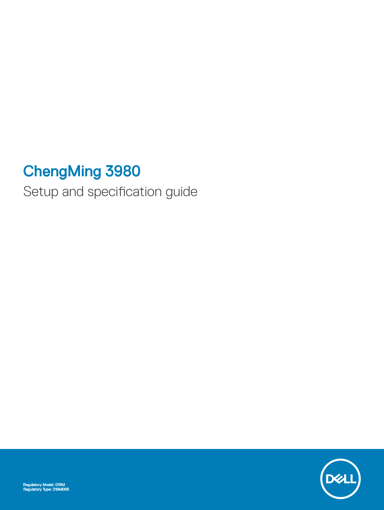 Dell ChengMing 3980 Setup Guide and Specification Sheet  - User's Manual & Technical Documentation - Page 1