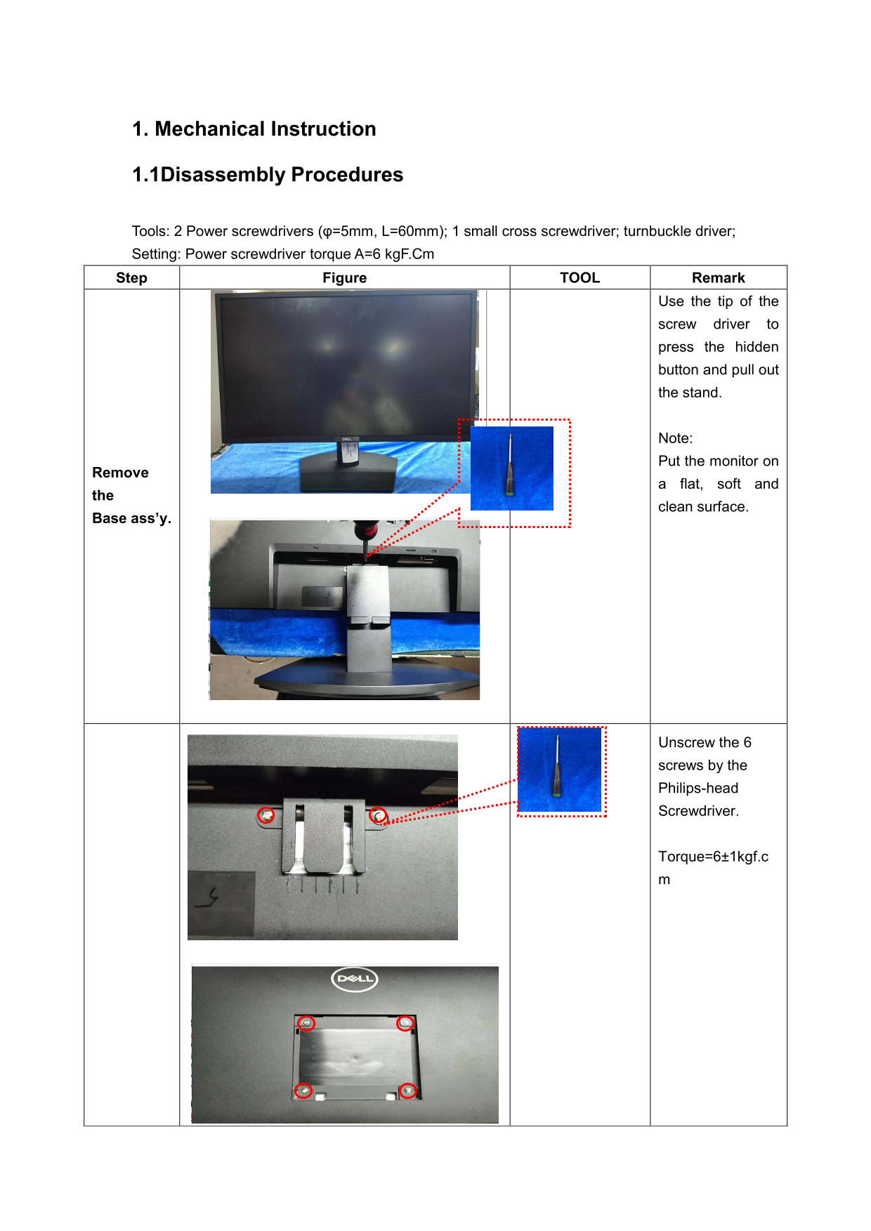 Dell SE2722HX Monitor Teardown Instructions - Page 1