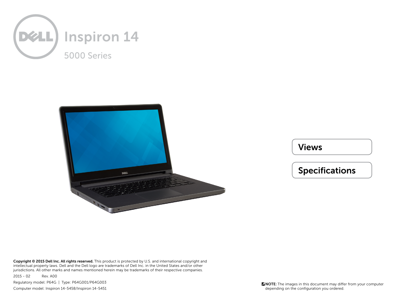 Dell Inspiron 14 5451 Specifications - Page 1