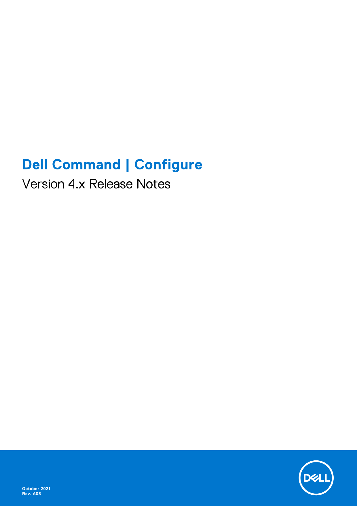 Dell Command Configure Version 4.x Release Notes - Page 1