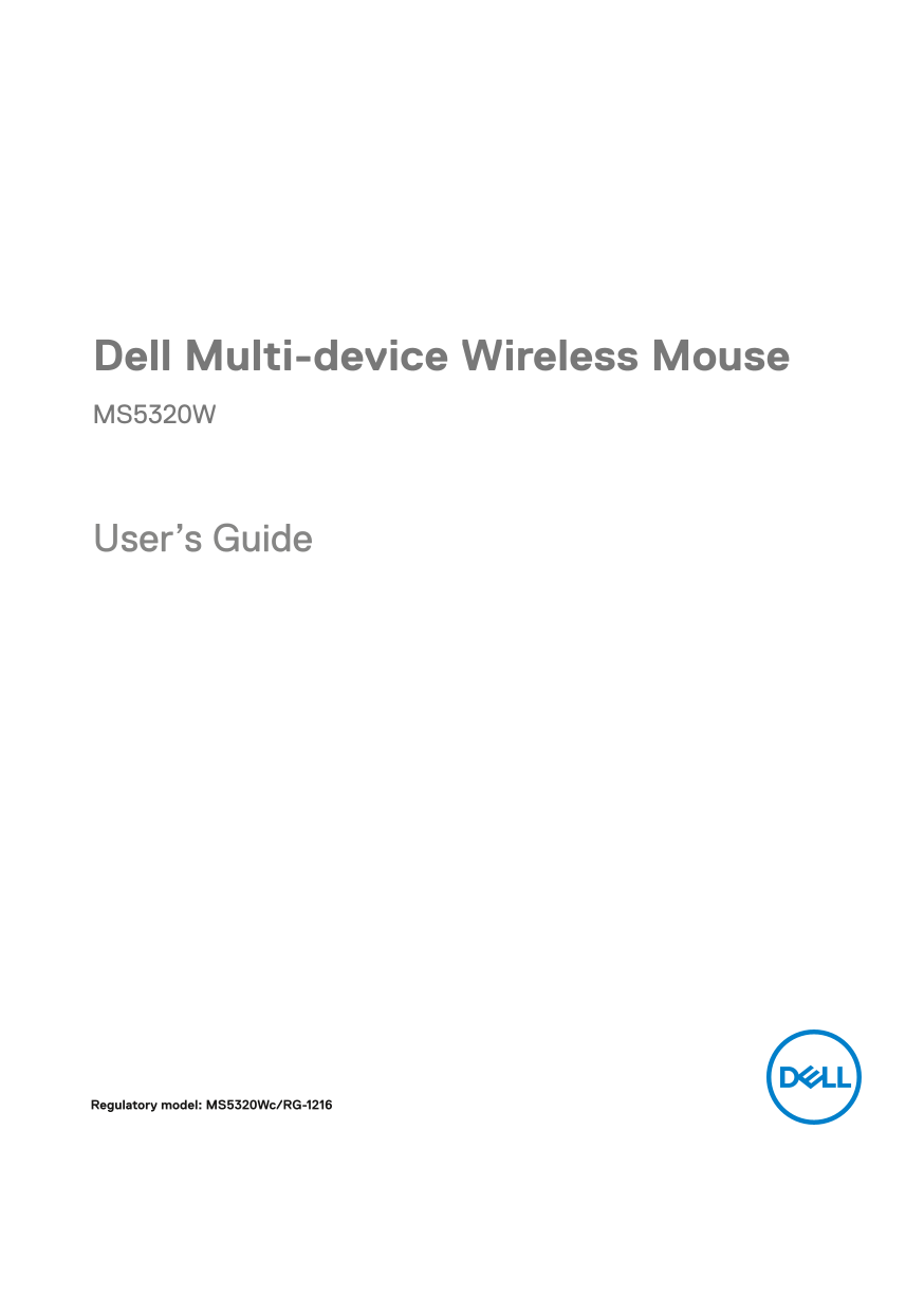 Dell Multi Device Wireless Mouse MS5320W User' - Page 1