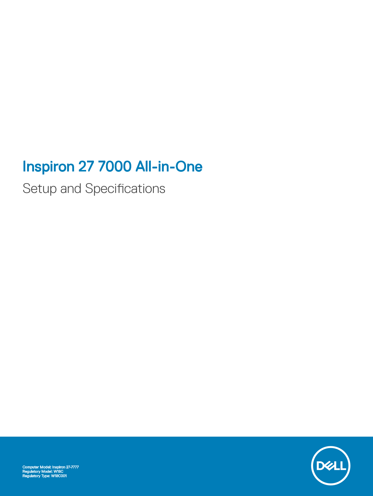 Dell Inspiron 27 7000 All-in-One Setup Guide and Specifications - Page 1