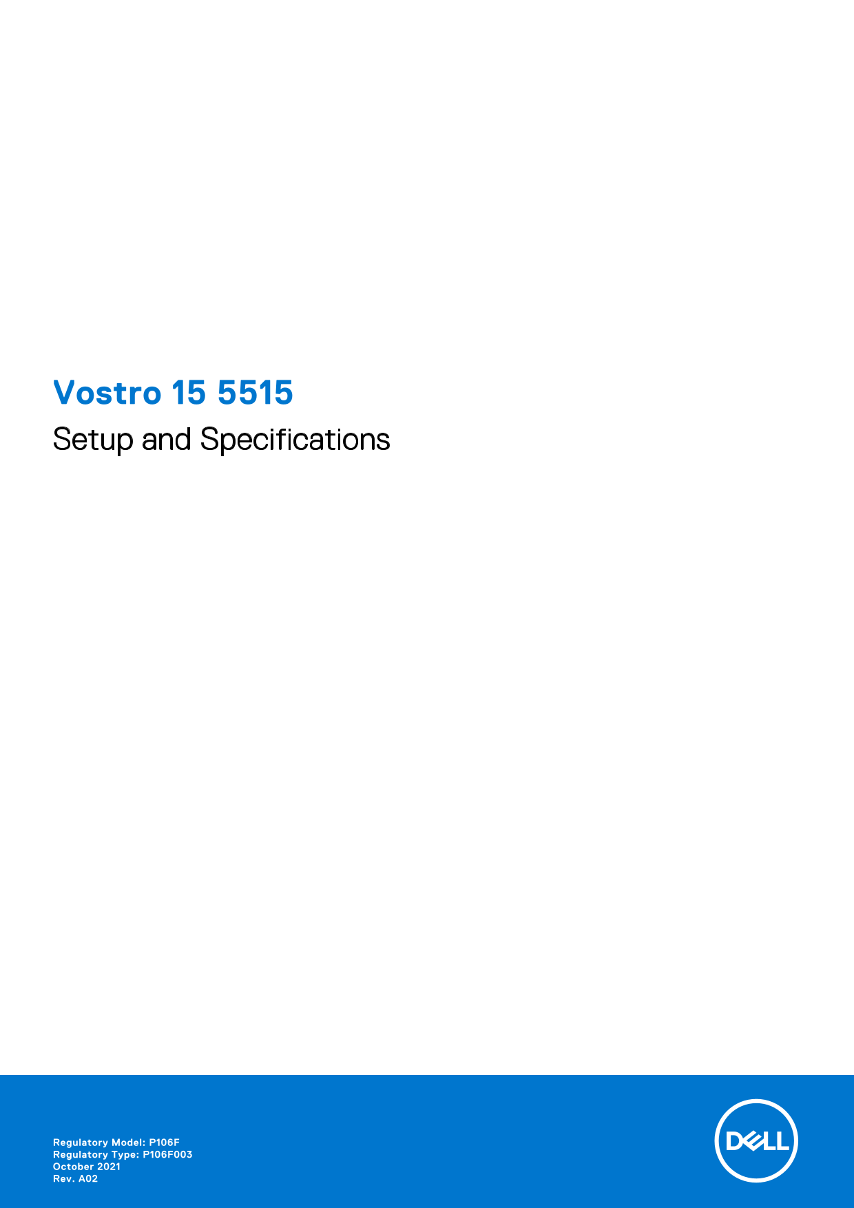 Dell Vostro 15 5515 Setup Guide and Specifications - Page 1