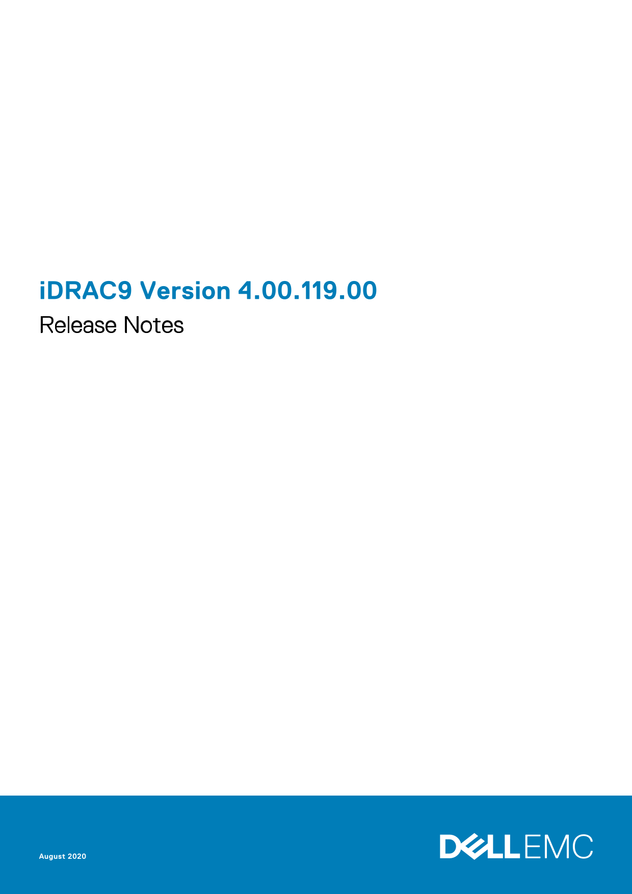 Dell iDRAC9 Version 4.00.119.00 Release Notes - Page 1
