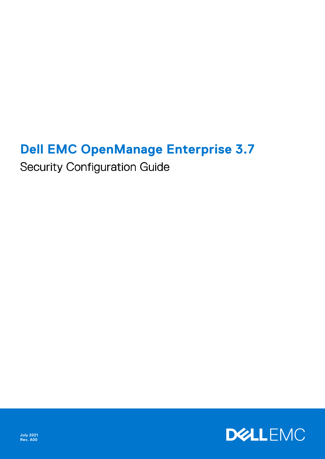 Dell EMC OpenManage Enterprise 3.7 Security Configuration Guide - Page 1