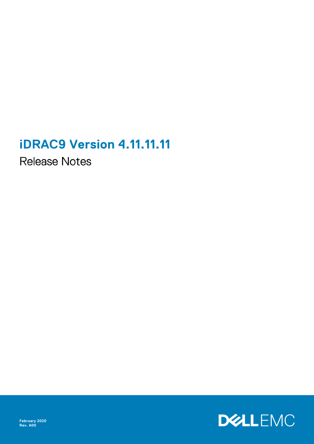 Dell iDRAC9 Version 4.11.11.11 Release Notes - Page 1