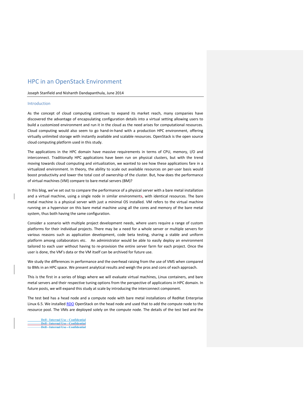 Dell HPC in an OpenStack Environment Guide - Page 1