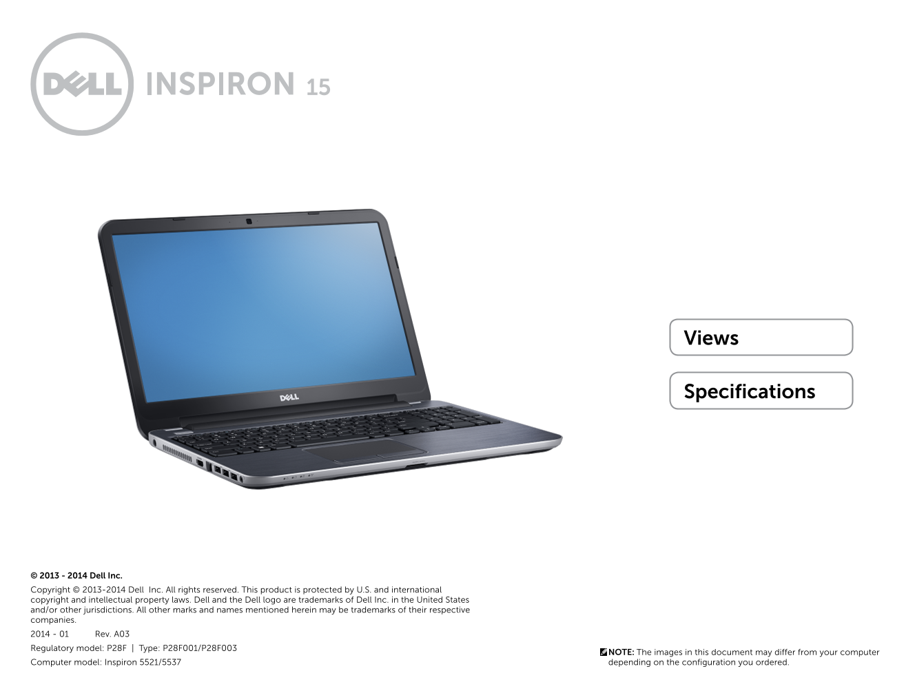 Dell Inspiron 15r 5537 Specifications - Page 1