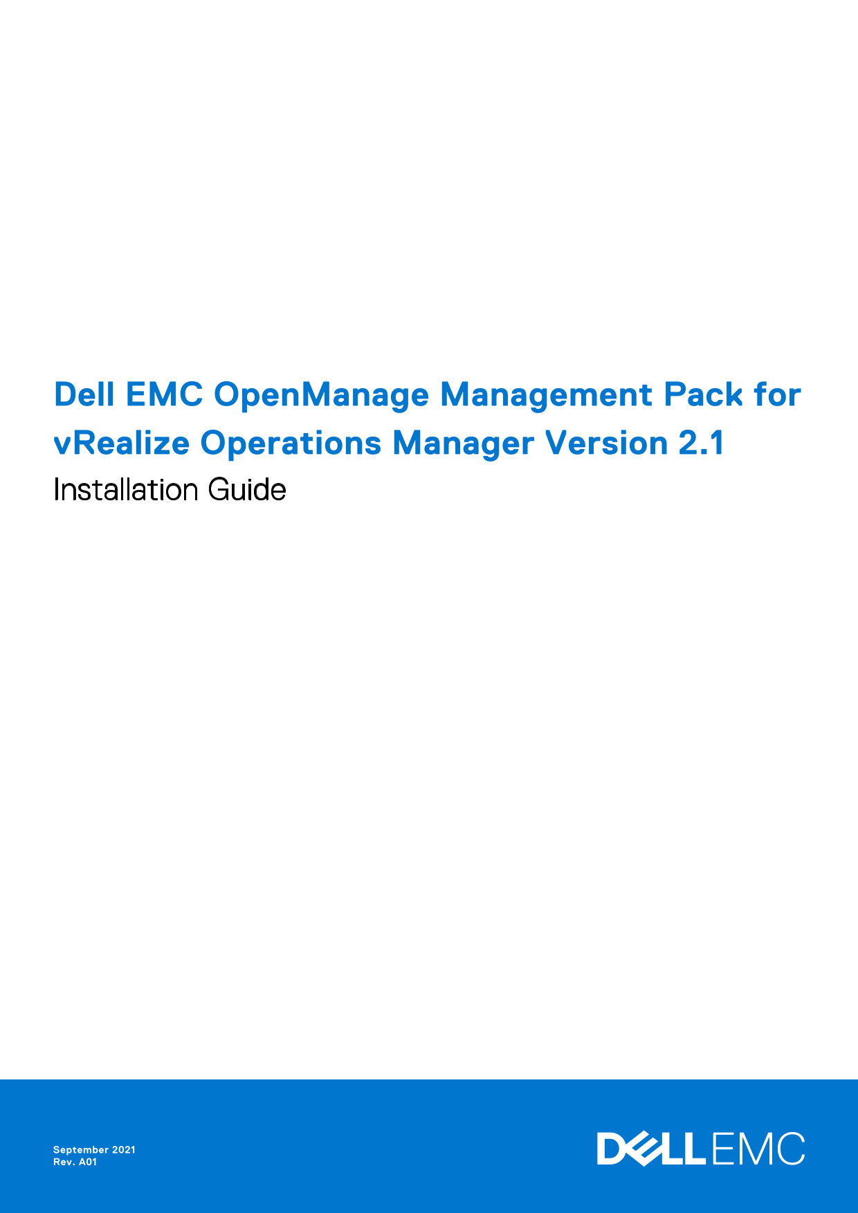 Dell EMC OpenManage Management Pack for vRealize Operations Manager Installation Guide - Page 1