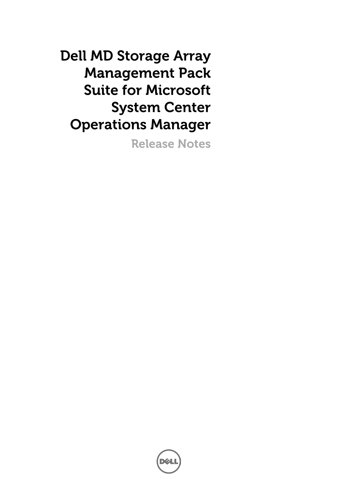 Dell MD Storage Array Management Pack Suite Documentation and User Guides - Page 1