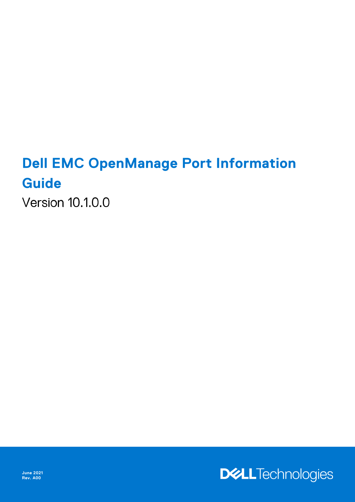 Dell EMC OpenManage Port Information Guide Version 10.1.0.0 - Page 1