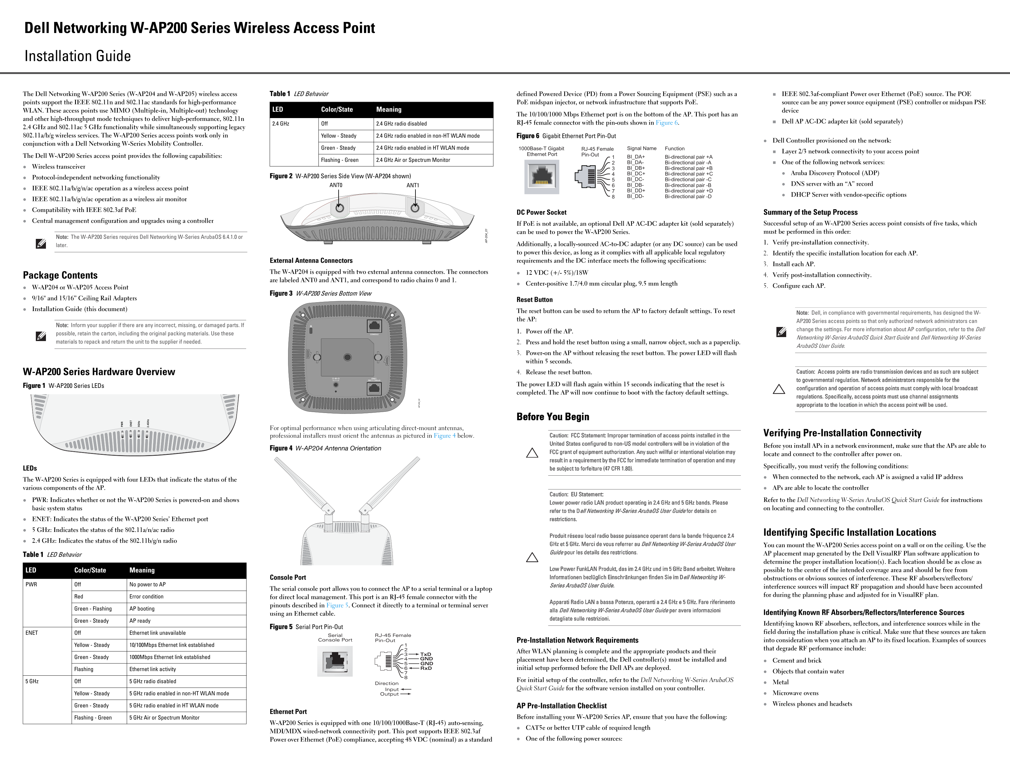 Dell W-AP200 Series Installation Guide - Page 1