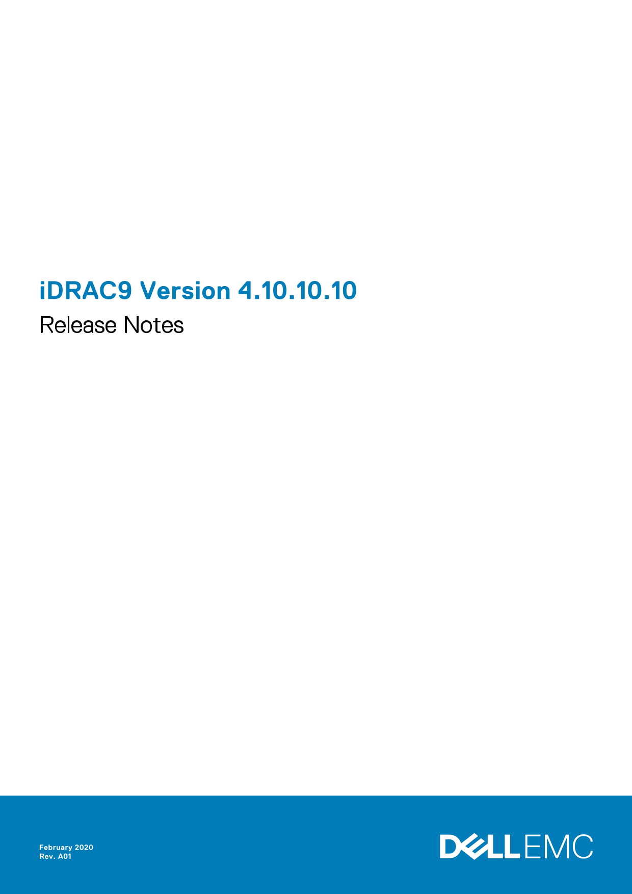 Dell iDRAC9 Version 4.10.10.10 Release Notes - Page 1