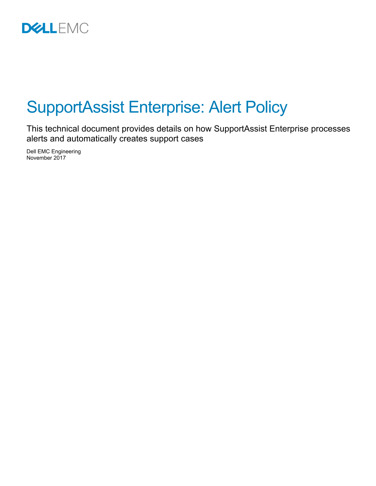Dell SupportAssist Enterprise Alert Policy - Page 1