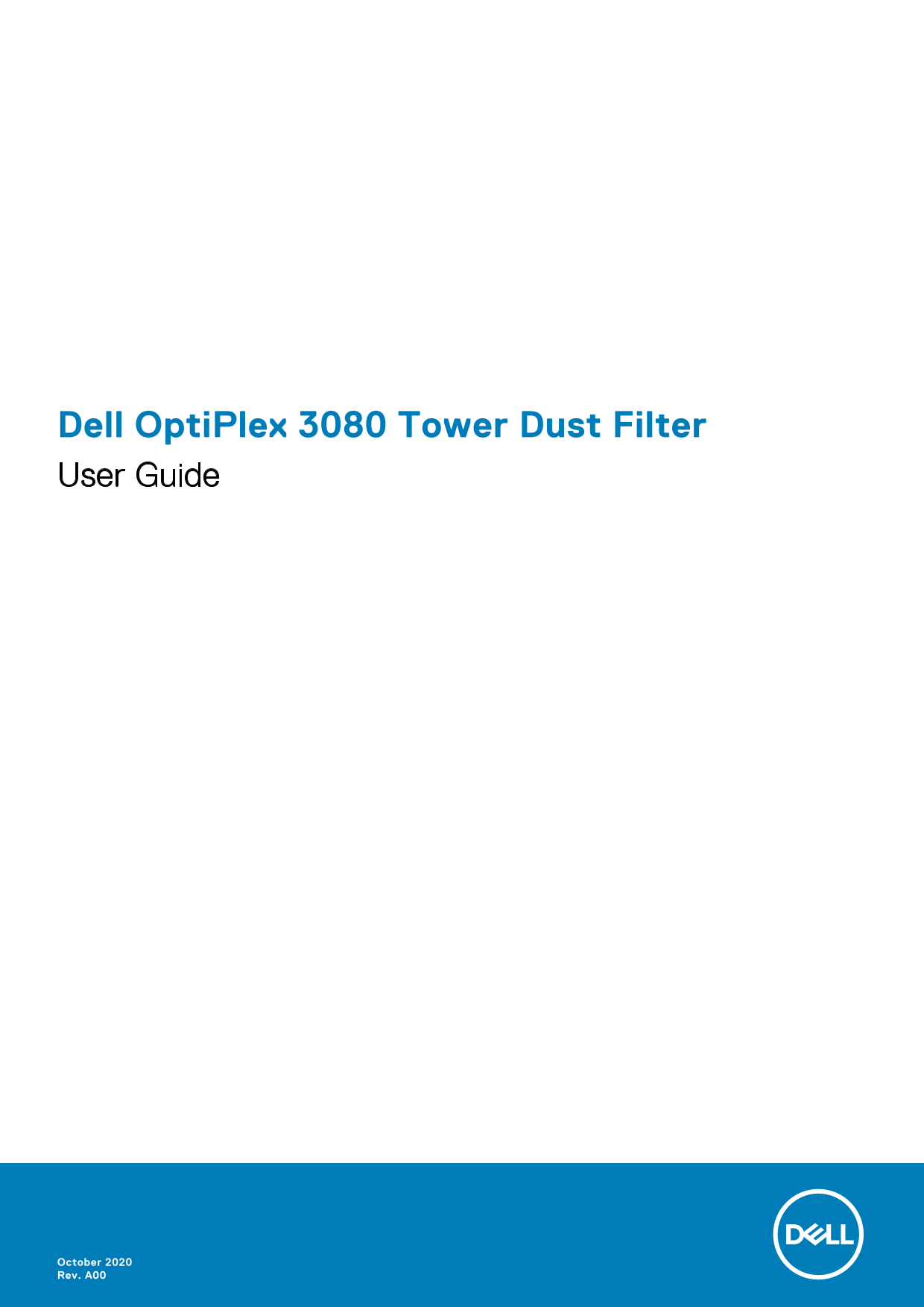 Dell OptiPlex 3080 Tower Dust Filter User Guide - Page 1