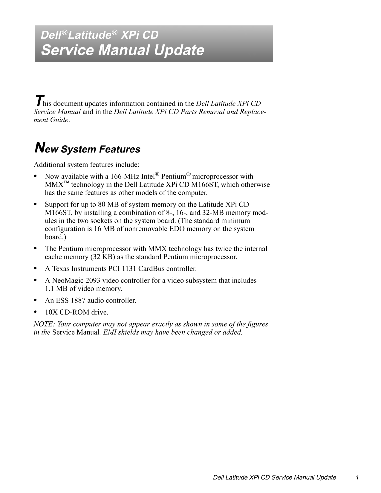 Dell service manual update - Page 1