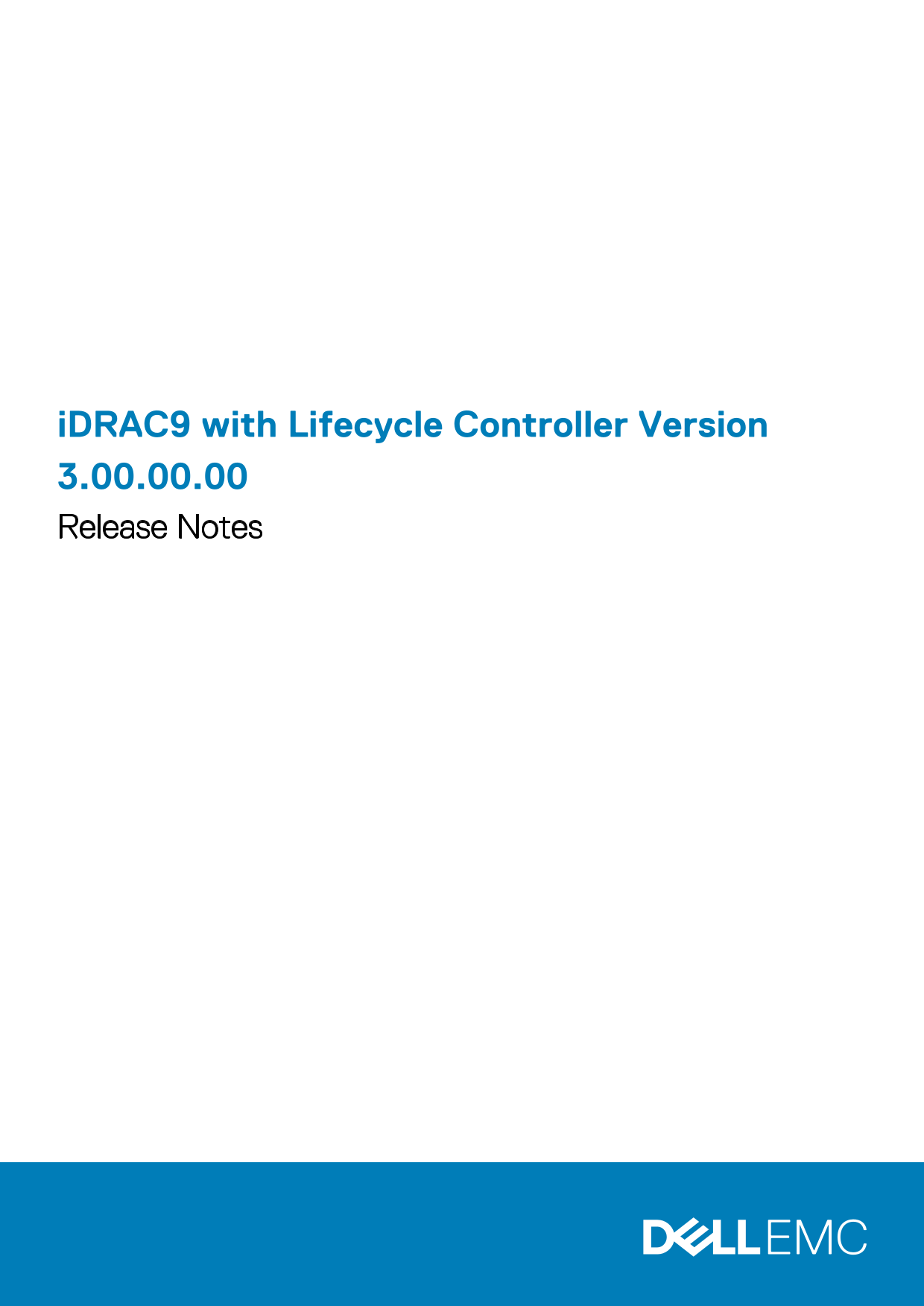 Dell iDRAC9 with Lifecycle Controller Version 3.00.00.00 Release Notes - Page 1