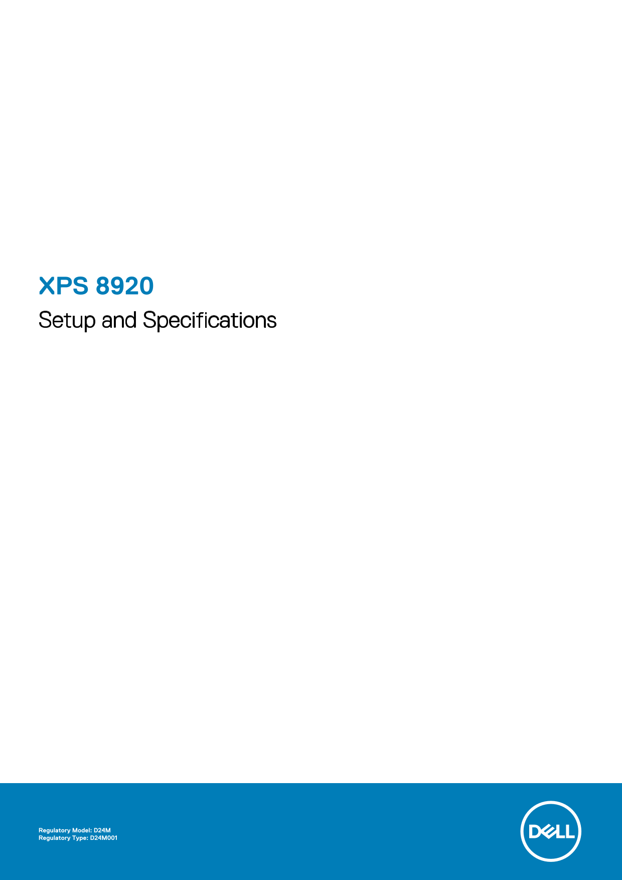 Dell XPS 8920 Setup Guide and Specifications - Page 1