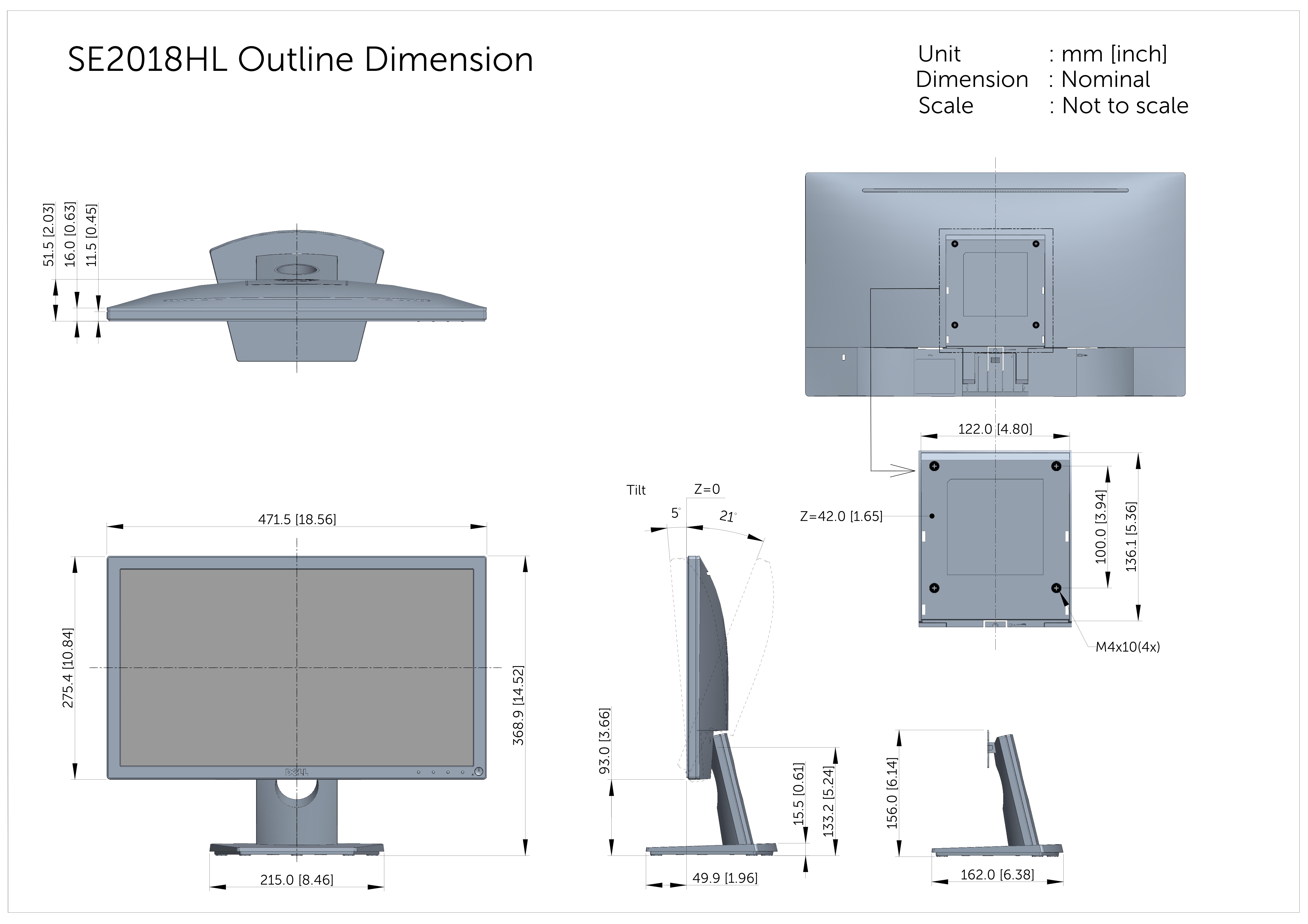 Dell SE2018HL Monitor User Guide and Specifications - Page 1