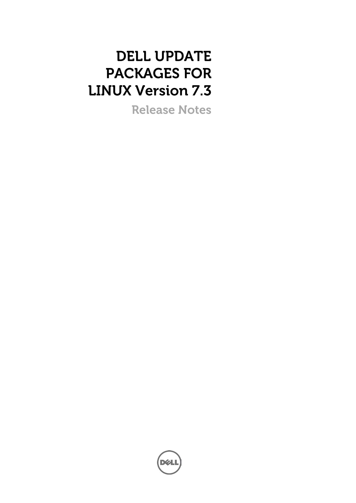 Dell Update Packages Version 7.3 Release Notes - Linux - Page 1
