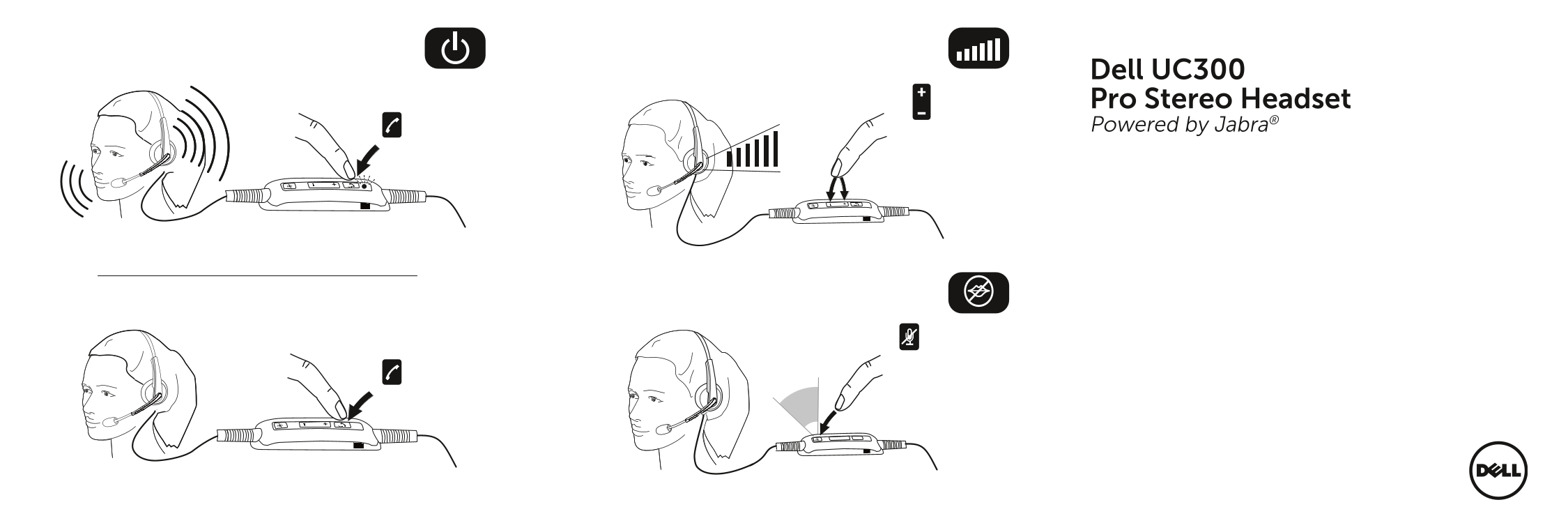 Dell Pro Stereo Headset UC300 Quick User Guide - Page 1