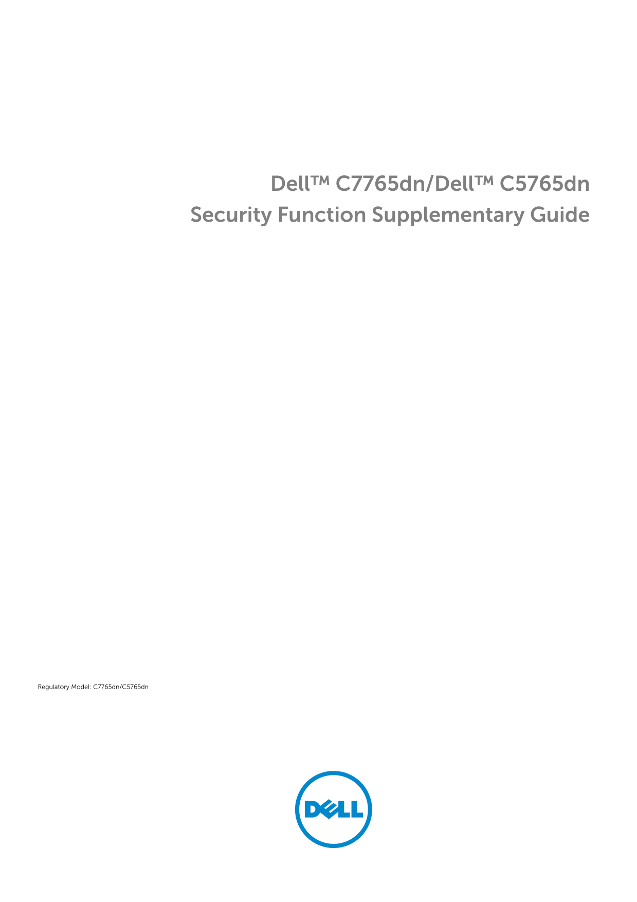Dell C5765dn Security Function Supplementary Guide - Page 1