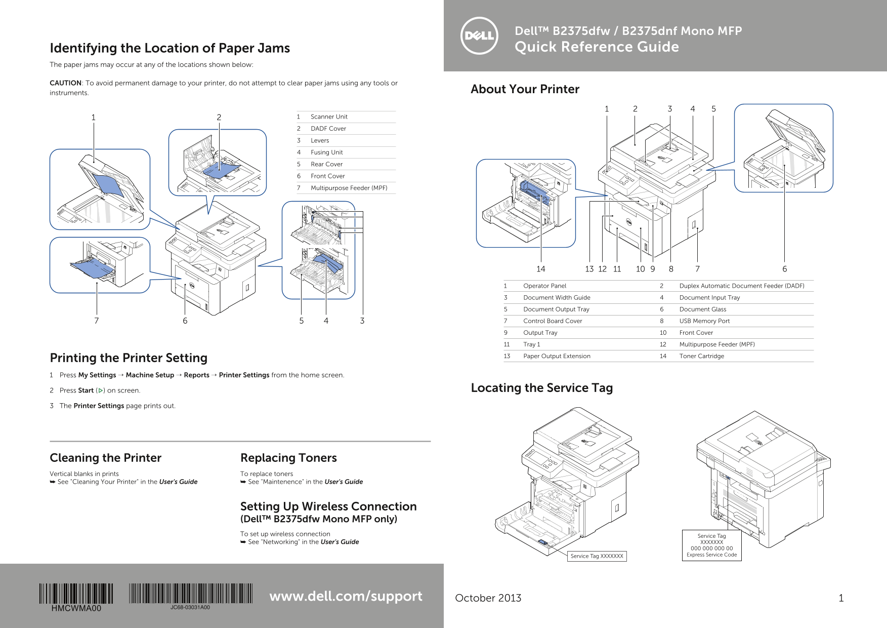 Dell B2375dnf Quick Reference Guide - Page 1