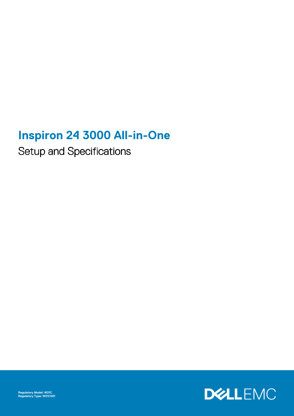 Dell Inspiron 24 3000 All-in-One Setup Guide and Specifications - Page 1