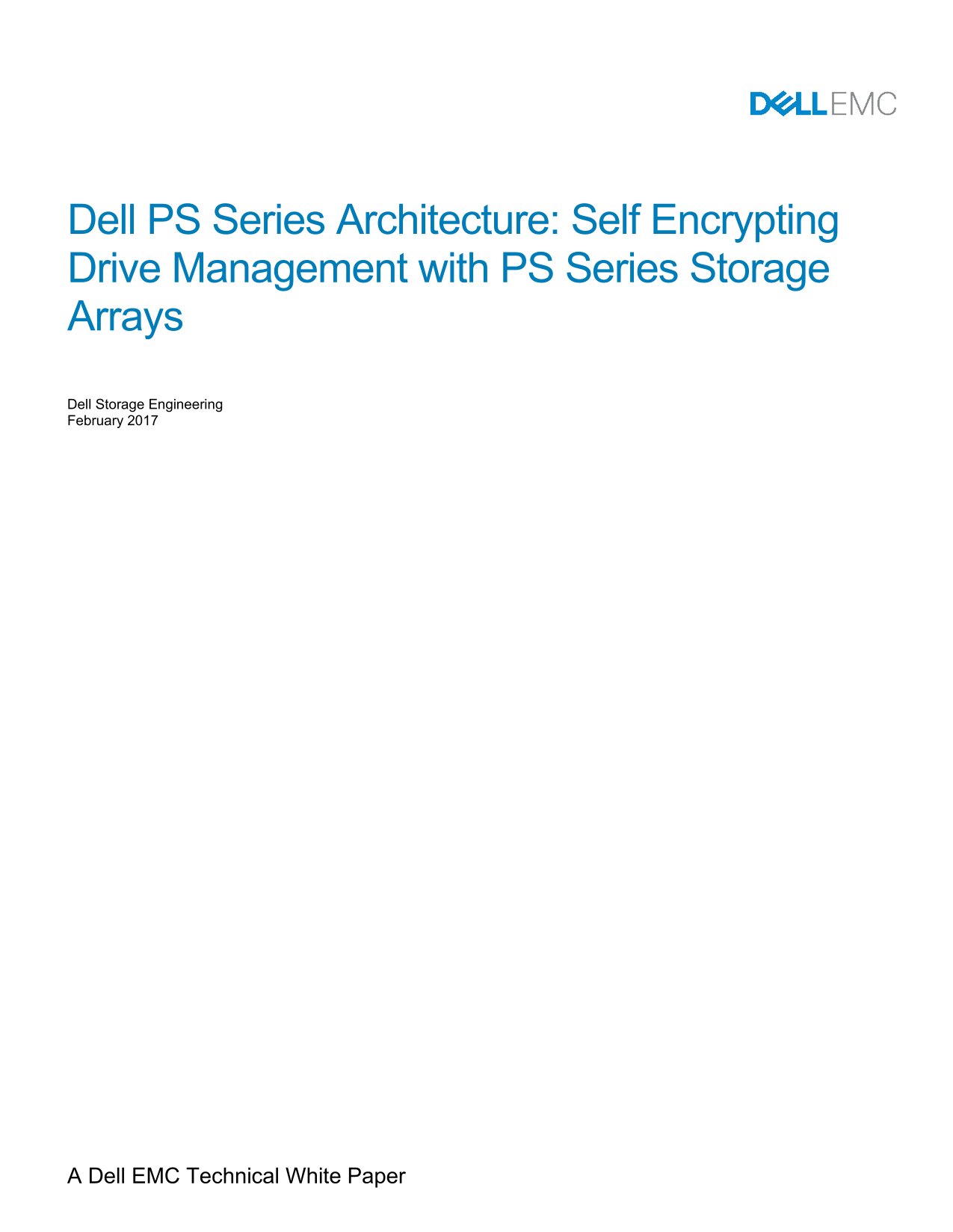 Dell PS Series Architecture Self Encrypting Drive Management with PS Series Arrays User Manual - Page 1