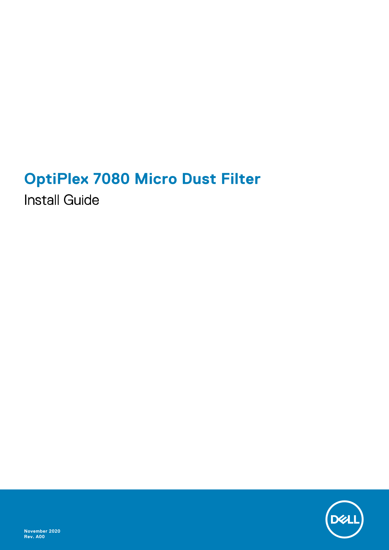 Dell OptiPlex 7080 Micro Dust Filter Install Guide - Page 1