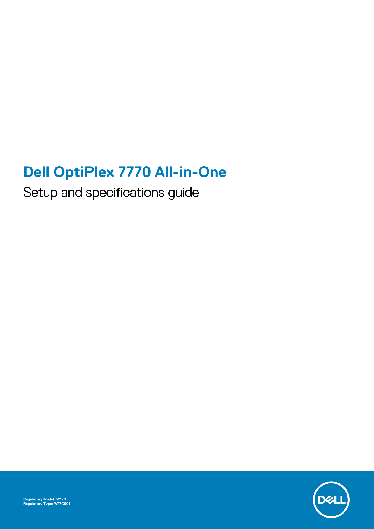 Dell OptiPlex 7770 All-in-One Setup Guide and Specifications Manual - Page 1
