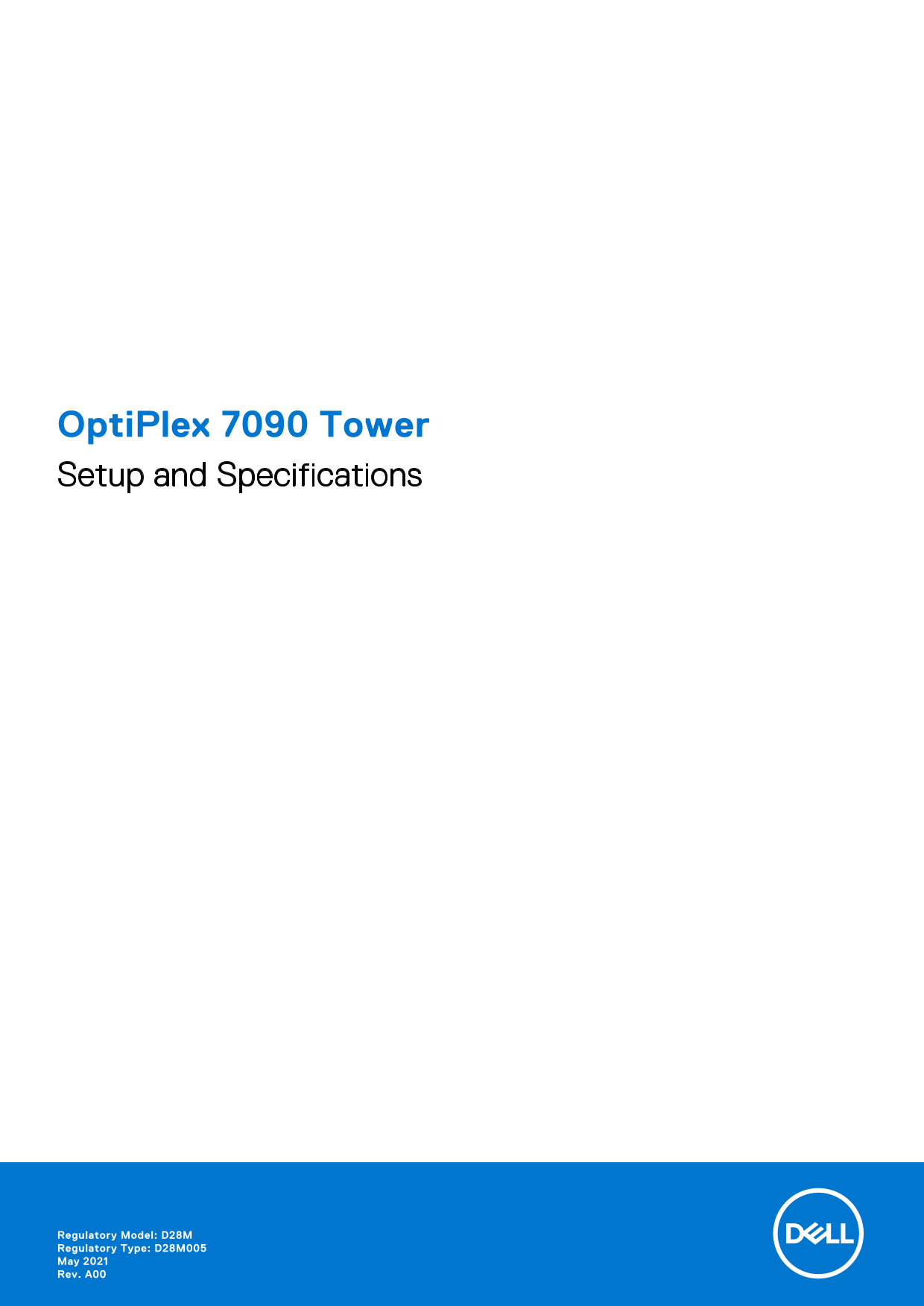 Dell OptiPlex 7090 Tower Setup Guide and Specifications - Page 1
