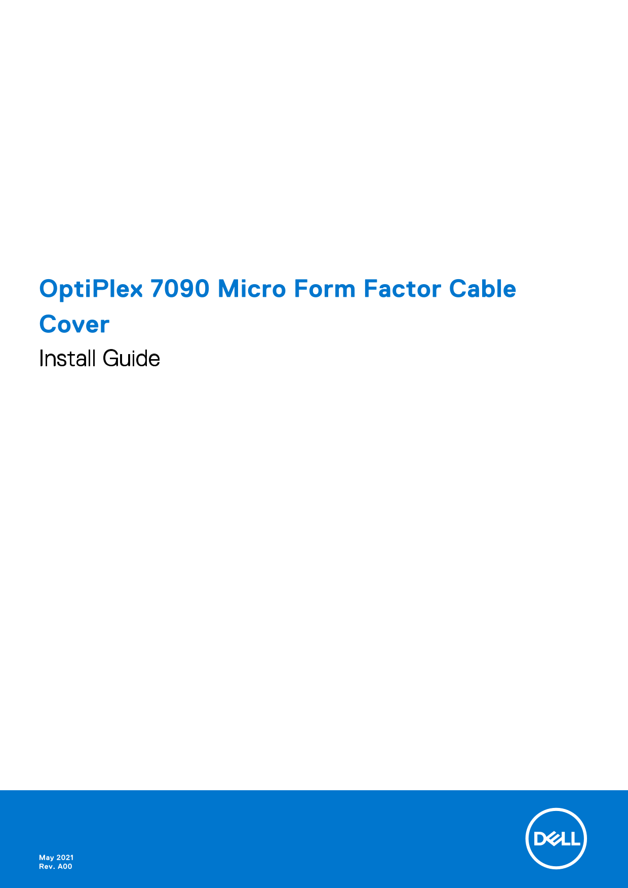 Dell OptiPlex 7090 Micro Form Factor Cable Cover Install Guide - Page 1