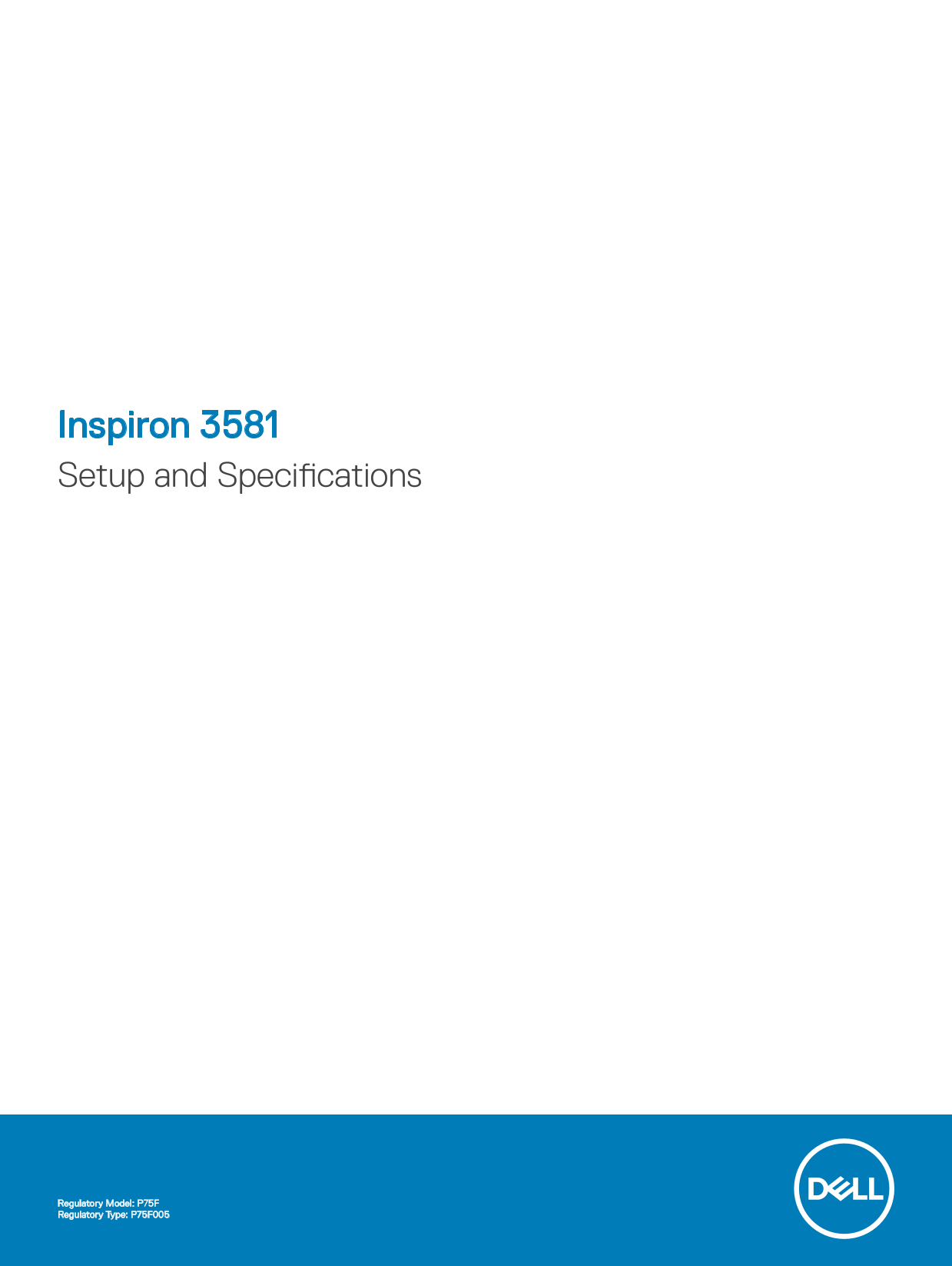 Dell Inspiron 3581 Setup Guide and Specifications - Page 1