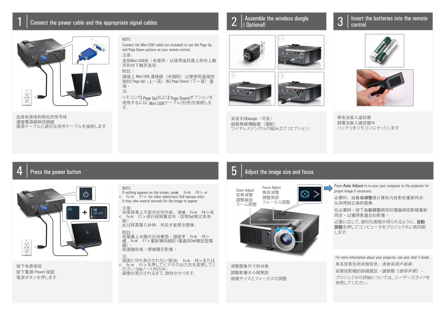 Dell 4320 Projector Quick Start Guide - Page 1