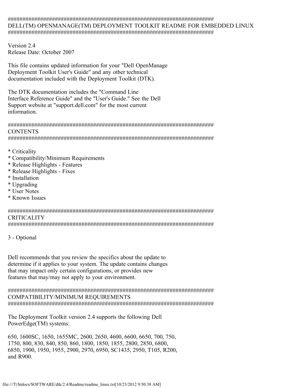 Dell OpenManage Deployment Toolkit Version 2.4 Readme Linux User Guide - Page 1