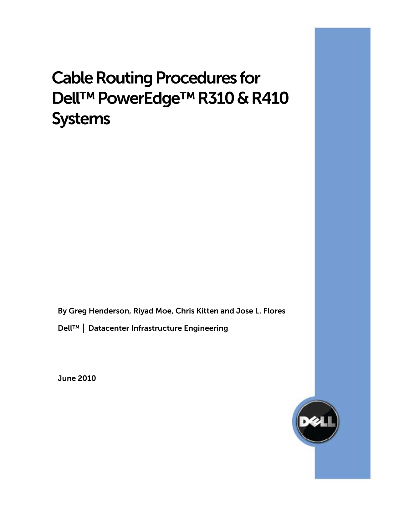 Dell Cabling PowerEdge R410 Owner's Manual & User Guide - Page 1