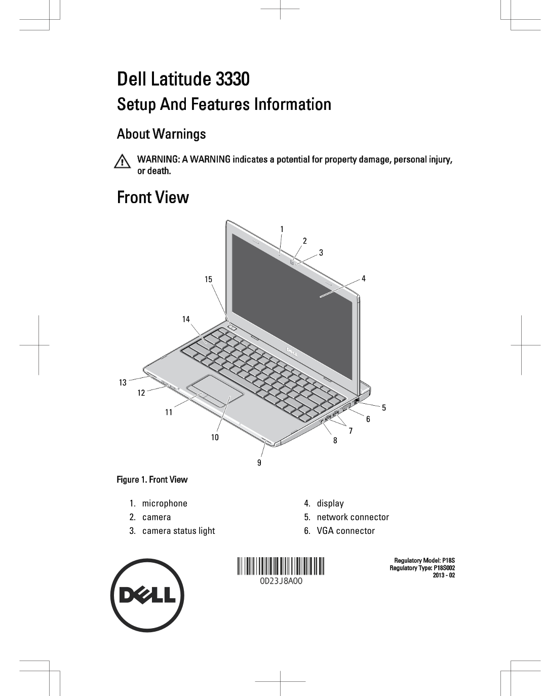 Dell Latitude 3330 Setup Guide and Feature Overview - Page 1