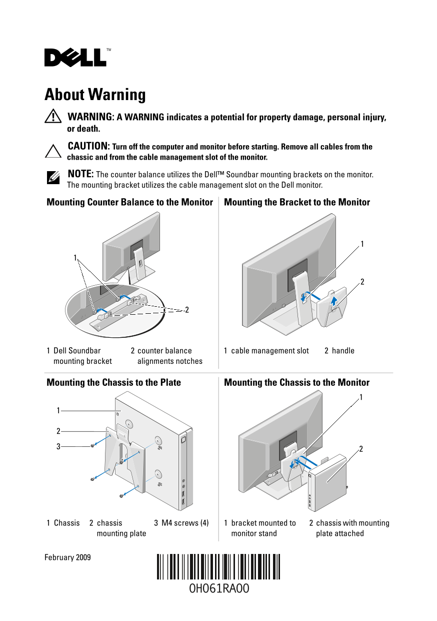 Dell Monitor Mount Technical Information Page - Page 1