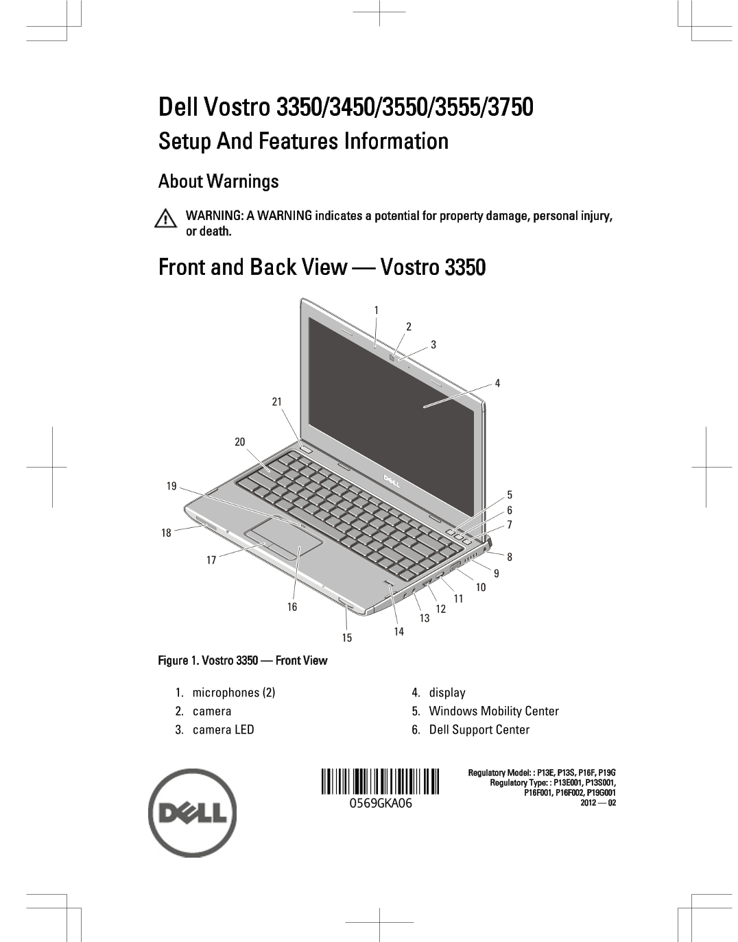 Dell Vostro 3555 Setup & Features Info Tech Sheet - Page 1