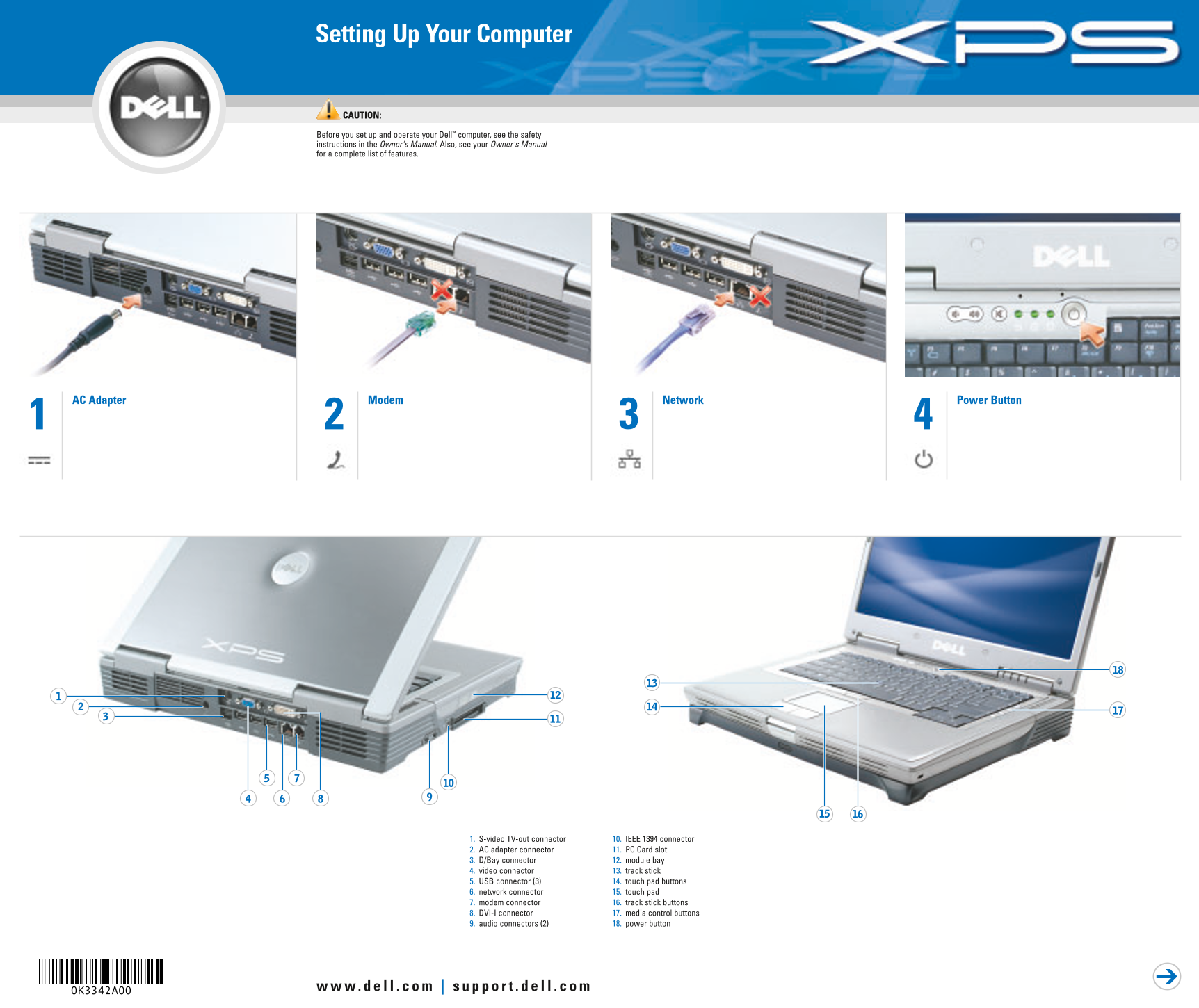 Dell Inspiron XPS Setup Diagram User's Guide - Page 1
