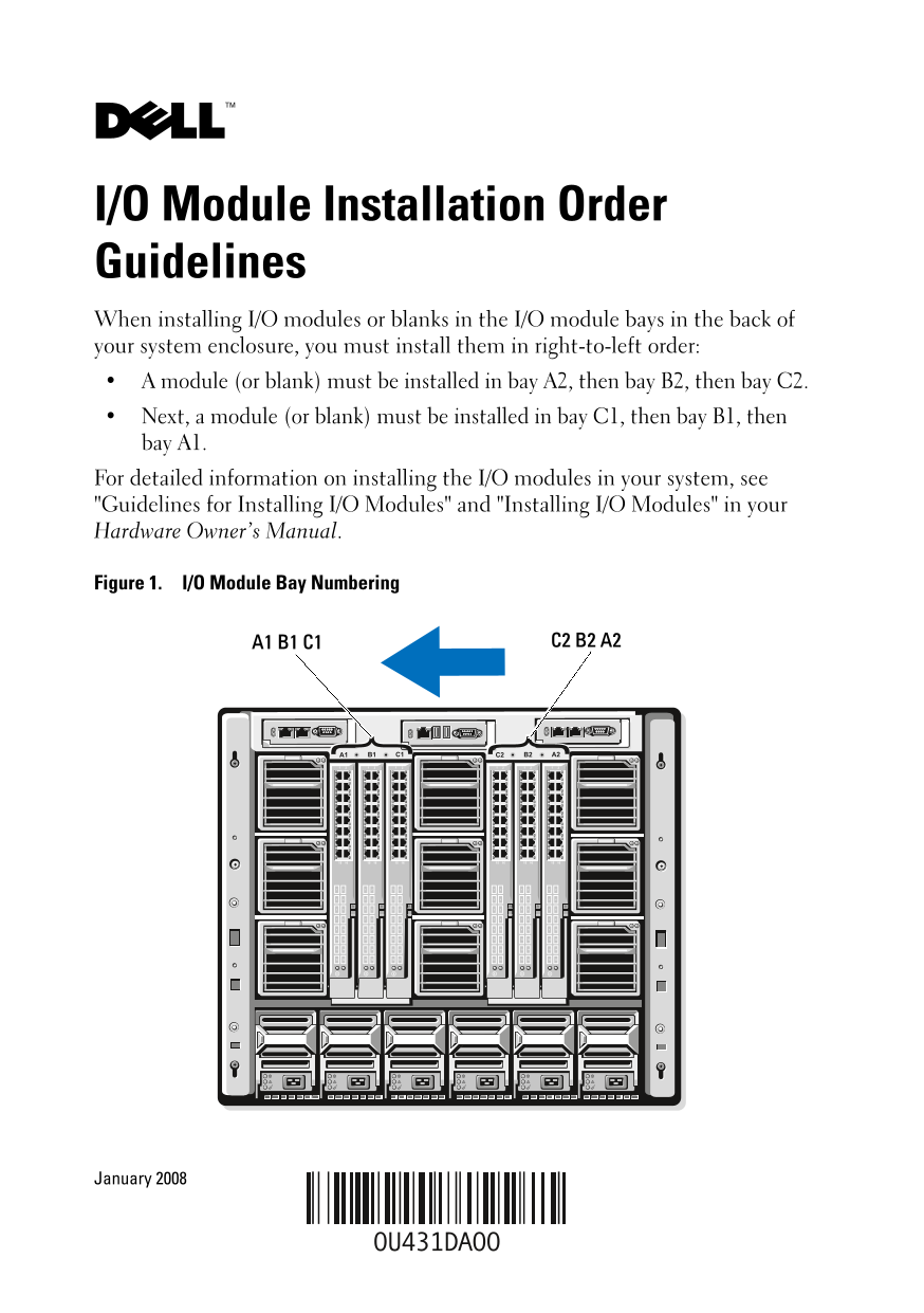 Dell I/O Module Installation Order Guidelines Owner's Manual - Page 1