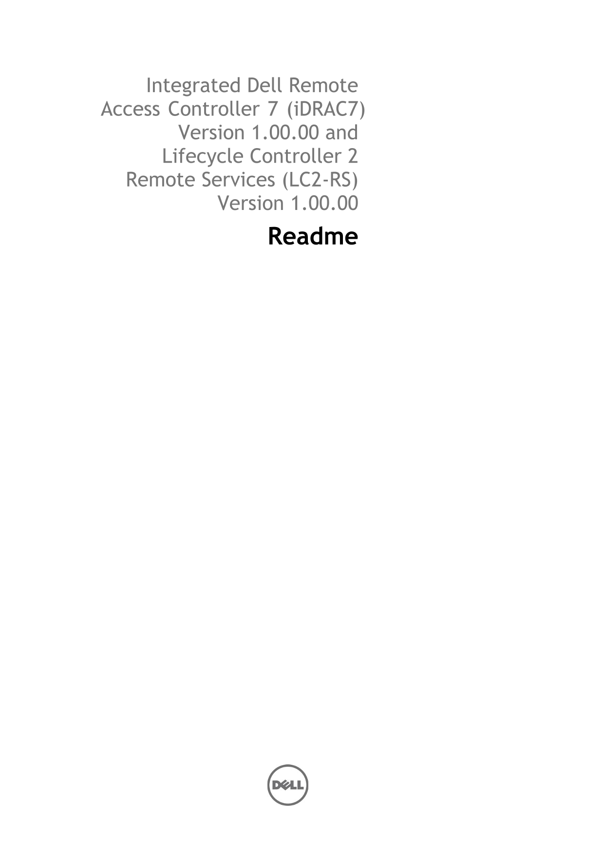 Dell Lifecycle Controller 2 Version 1.00.00 Remote Services Readme - Page 1