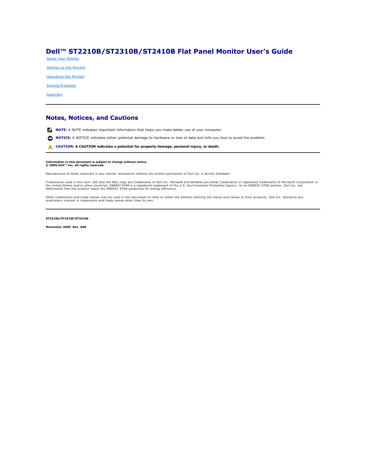 Dell ST2310B Monitor User's Guide - Page 1