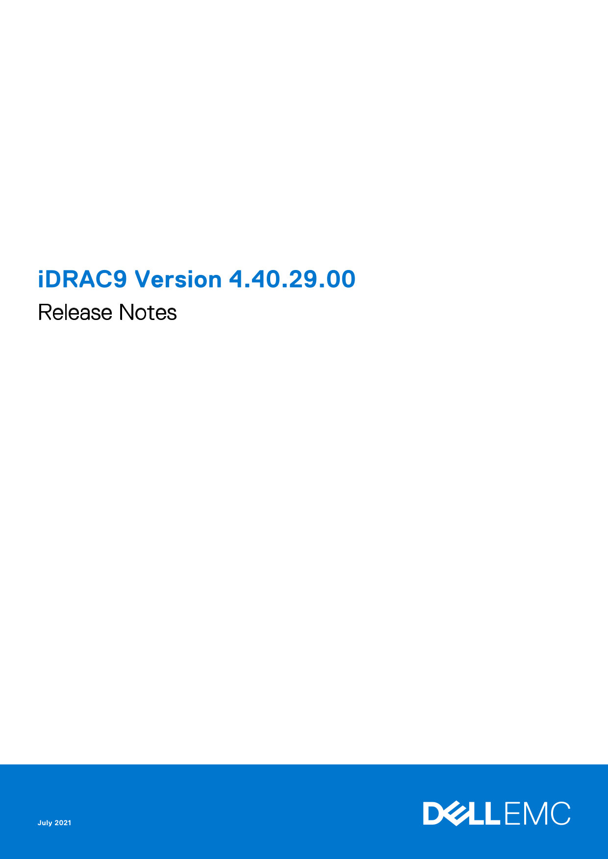 Dell iDRAC9 Version 4.40.29.00 Release Notes - Page 1