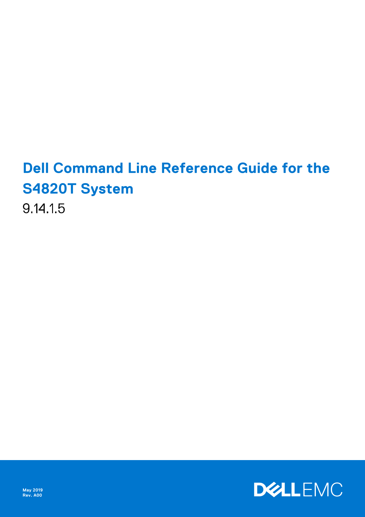 Dell Command Line Reference Guide for the S4820T System 9.14.1.5The English title is: "Dell Command Line Reference Guide for the S4820T System, Version 9.14.1.5" - Page 1