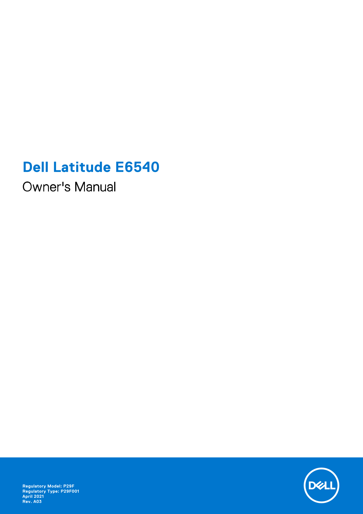 Dell Latitude E6540 Owner's Manual - Page 1